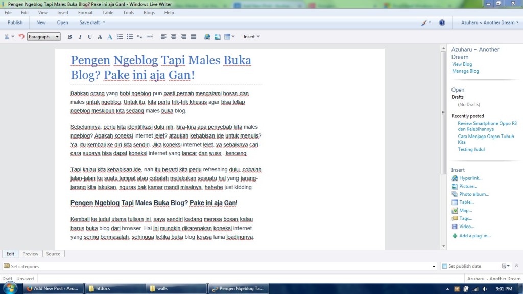 Windows Live Writer windows live writer