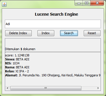 Lucene Search Engine XML Application