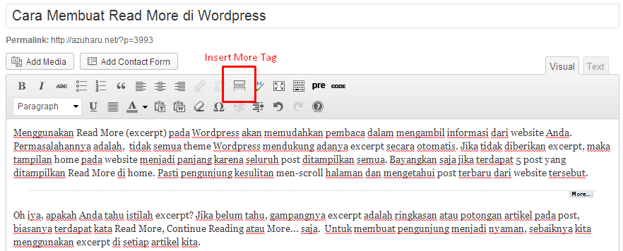 cara membuat read more di artikel wordpress