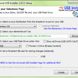 membuat installer linux di windows dengan universal usb installer
